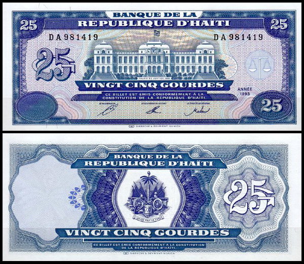Гаити 25 гурд 1993 (UNC Pick 262)