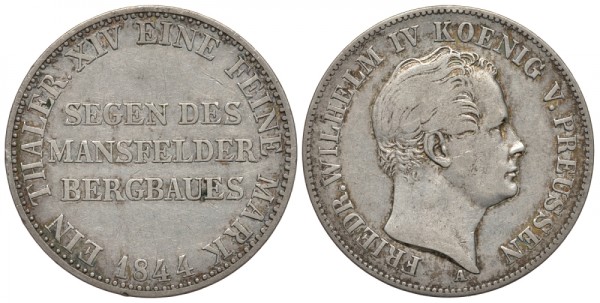 Пруссия 1 талер 1844 A, Фридрих Вильгельм IV (1840-1861)