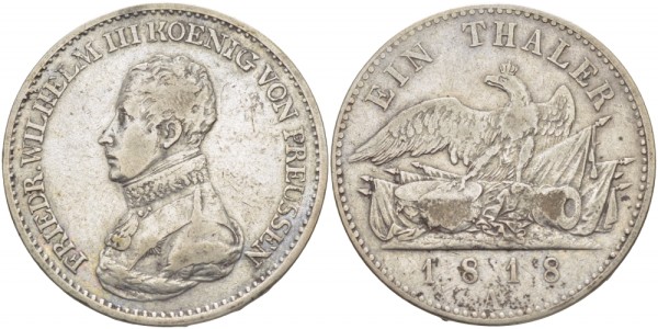 Пруссия 1 талер 1818 A, Фридрих Вильгельм III (1797-1840)