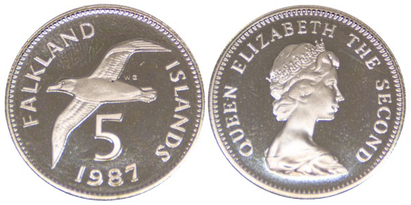 Фолклендские острова, 5 пенсов 1987 год