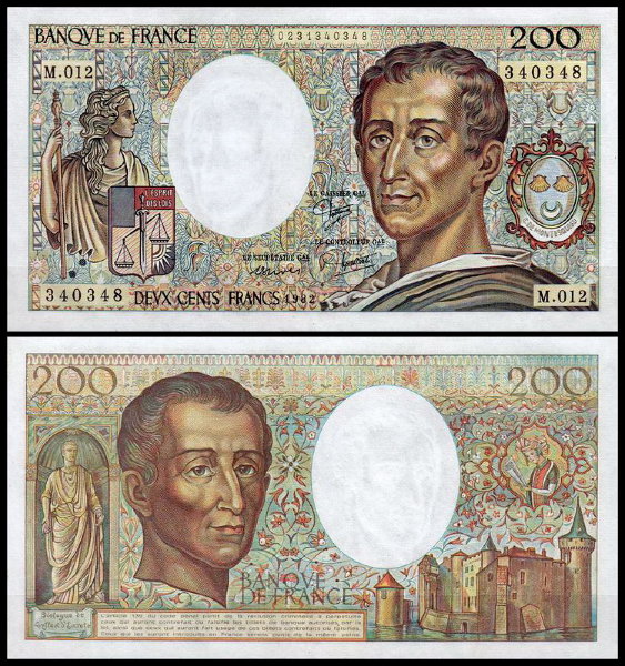 Франция 200 франков 1982 (AUNC Pick 155a)