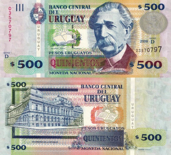 Уругвай 500 песо 2009 (UNC Pick 90)
