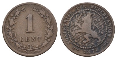 Нидерланды 1 цент 1878 год