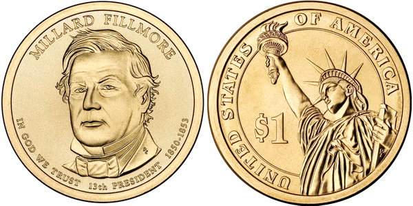 США, 1 доллар 2010 год, 13-й президент Миллард Филмор