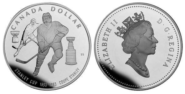 Канада, 1 доллар 1993 год, Кубок Стенли, ПРУФ