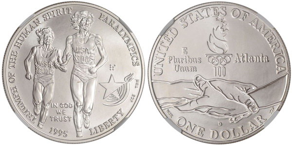 США, 1 доллар 1995 год, XXVI Олимпийские игры в Атланте, Триумф Хьюмана Спирита