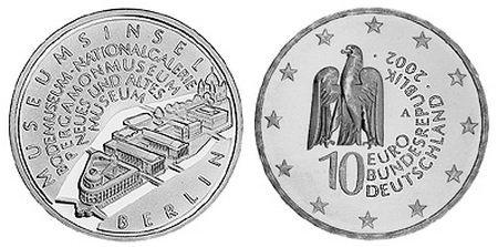 Германия, 10 евро 2002 A (UNC) Музейный остров в Берлине