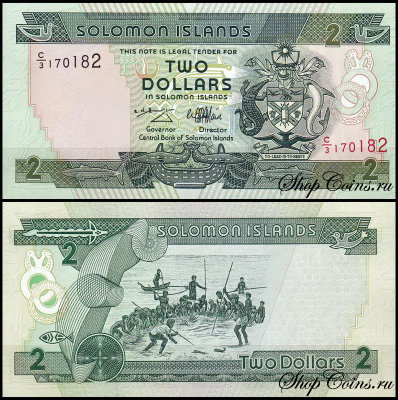 Соломоновы острова 2 доллара 1997 (UNC Pick 18)