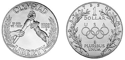 США, 1 доллар 1988 год, XXIV Олимпийские Игры в Сеуле