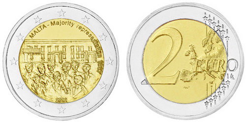 Мальта, 2 евро 2012 (UNC) Мажоритарное избирательное право