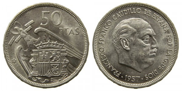 Испания, 50 песет 1957 год