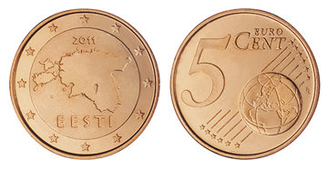 Эстония, 5 центов 2011 (UNC, медь)