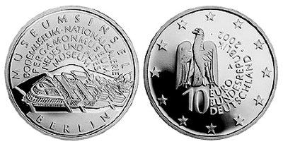 Германия, 10 евро 2002 A (PROOF) Музейный остров в Берлине
