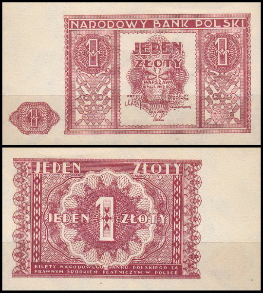 Польша 1 злотый 1946 (UNC Pick 123)