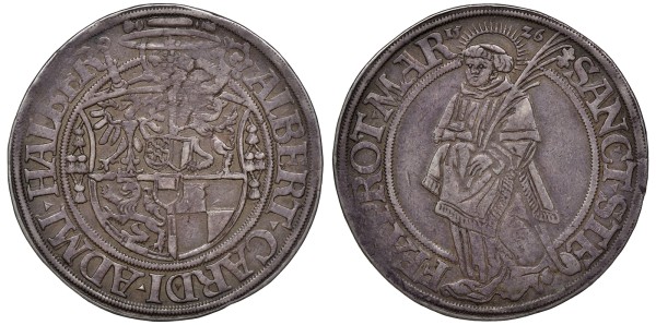 Хальберштадт (Halberstadt) 1 талер 1526 Альбрехт V Бранденбургский 