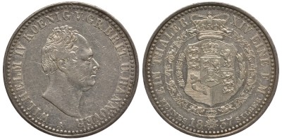 Ганновер 1 талер 1837 A, Вильгельм IV (1830-1837)