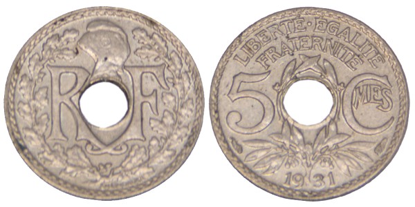 Франция, 5 сантимов 1931 год