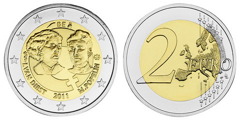 Бельгия, 2 евро 2011 год, 100 лет Международному женскому дню