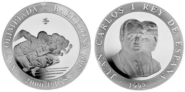 Испания, 2000 песет 1992 год, XXV Олимпийские игры в Барселоне, Спринтеры, ПРУФ