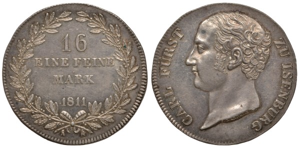 Изенбург 1 талер (16 марок) 1811 Карл Фридрих (1806-1815)