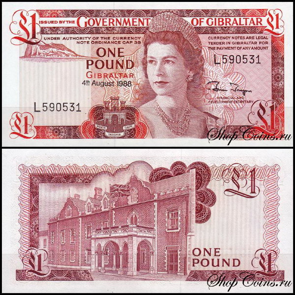 Гибралтар 1 фунт 1988 (UNC Pick 20e)