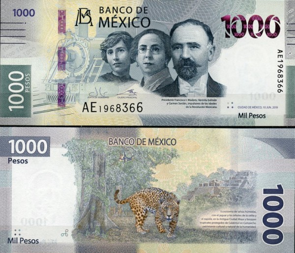 Мексика 1000 песо 2019-2022 (UNC Pick 137)