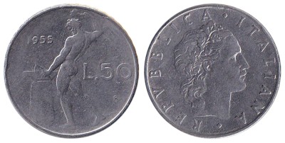 Италия, 50 лир 1955 год