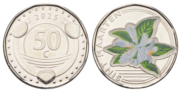 Сен-Мартен 50 центов 2025 - Орхидея