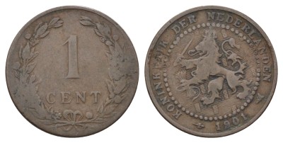 Нидерланды 1 цент 1901 год