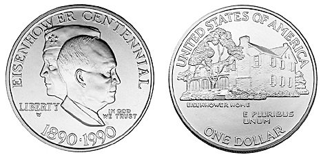 США, 1 доллар 1990 год, Дуайт Эйзенхауэр