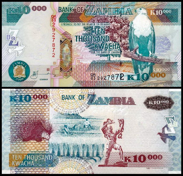 Замбия 10000 квача 2003-2012 (UNC Pick 46)