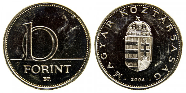 Венгрия, 10 форинтов 2004 год