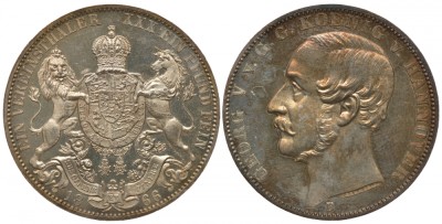 Брауншвейг-Каленберг-Ганновер 1 талер 1866 В, Георг V (1851-1866)
