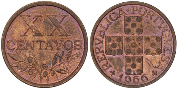 Португалия, 20 сентаво 1966 год