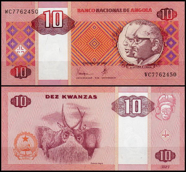 Ангола 10 кванза 1999 (UNC Pick 145)