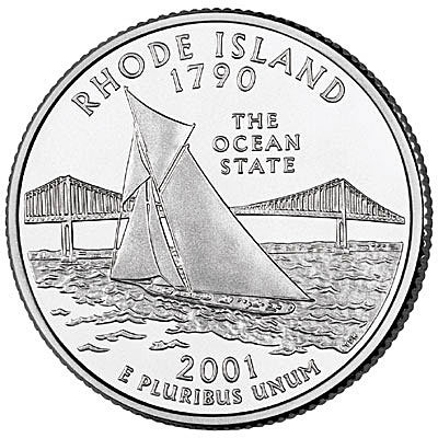 США, 25 центов 2001 год, Rhode Island