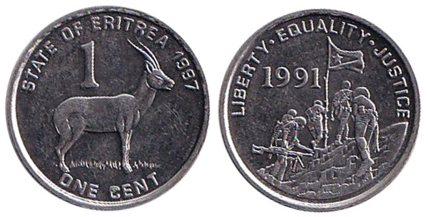 Эритрея, 1 цент 1997 год 