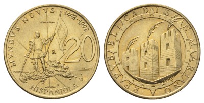 Сан Марино, 20 лир 1992 год