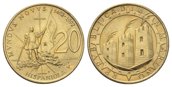 Сан Марино, 20 лир 1992 год