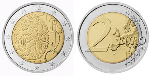 Финляндия, 2 евро 2010 (UNC) 150 лет финской валюте - марке