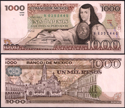Мексика 1000 песо 1983 (UNC Pick 80a)