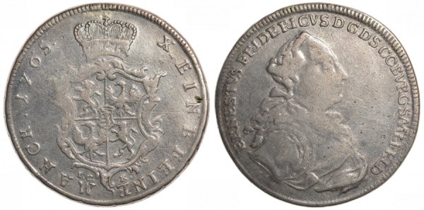 Саксен-Кобург-Заальфельд 1 талер 1765 I-CK, Эрнст Фридрих (1764-1800)