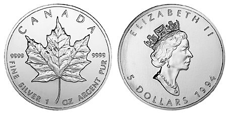 Канада, 5 долларов 1994 год, Серебро
