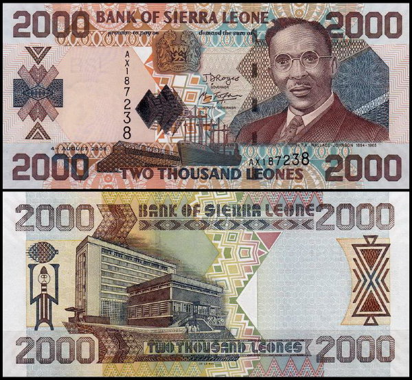 Сьерра Леоне 2000 леоне 2002-2006 (UNC Pick 26)