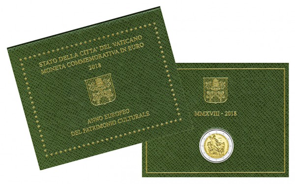 Ватикан, 2 евро 2018 год, Европейский год культурного наследия