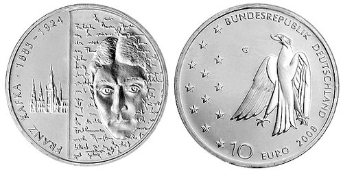 Германия, 10 евро 2008 G (UNC) 125 лет со дня рождения писателя Франца Кафки
