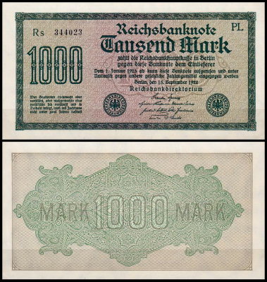 Германия 1000 марок 1922 UNC P.76 Вариант 4