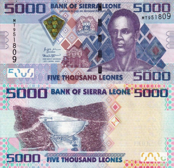 Сьерра Леоне 5000 леоне 2021 (UNC Pick 32)