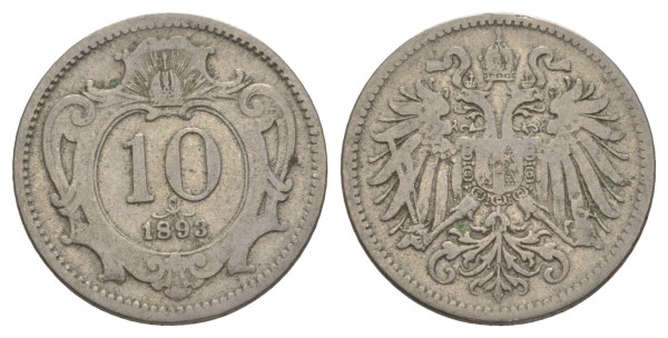 Австрия, 10 геллеров 1893 год