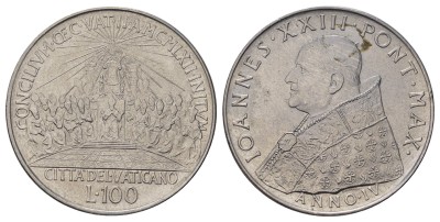 Ватикан, 100 лир 1962 год